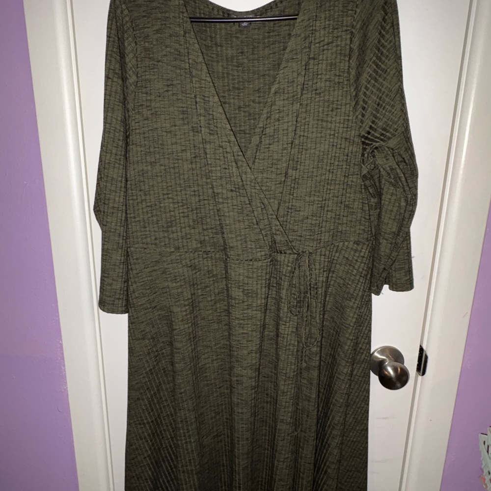Torrid Olive Long Sleeve Dress
